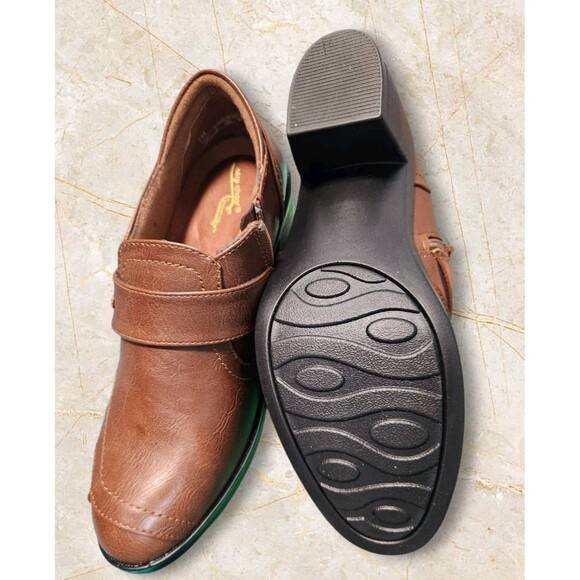 Womens 7 M Easy Street Comfort Wave Women’s Ballad Bootie Shoes Adjustable Tan - Picture 6 of 7